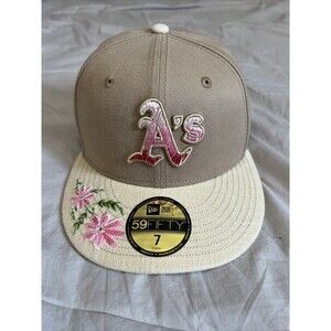 Oakland Athletics A’s Hand Stitched Floral 59FIFTY Fitted Cap 7 New